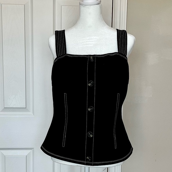 NWOT Anthropologie’s eri+ali Structured Button-Down Square Neck Top, L - Picture 8 of 10